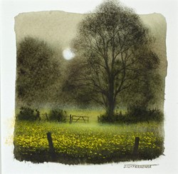 The Buttercup Field (Study) by John Waterhouse - Original on Paper sized 5x5 inches. Available from Whitewall Galleries